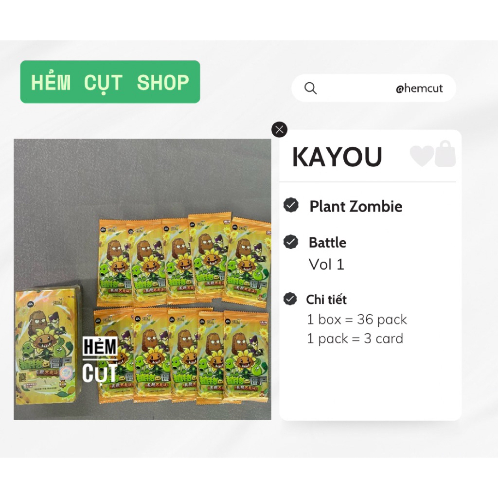 Thẻ sưu tầm ngẫu nhiên Plant and Zombie phiên bản tranh đấu mùa một