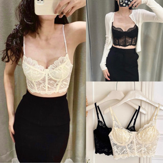 Áo Bra/ Áo Croptop Ren Hoa Mềm Mại Dáng Corset Có Gọng Mút Mỏng Nâng Ngực Sexy Quyến Rũ AR10