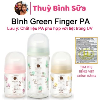 Bình sữa Green finger Bebegrow nhựa PA G850 an toàn , khả năng chống UV cao 160ml/280ml