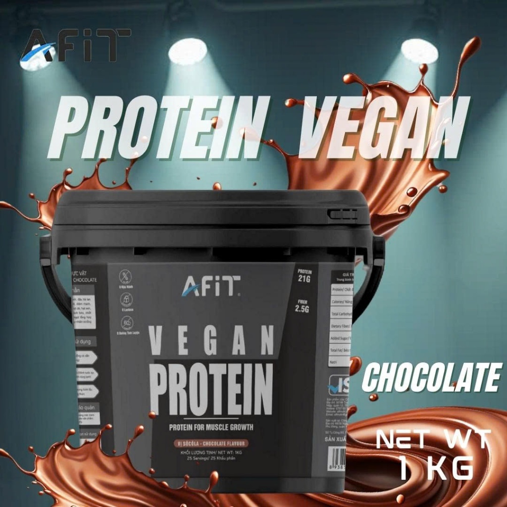 Bột Dinh Dưỡng Whey Protein Vegan Hỗ Trợ Cơ, Hạn Chế Mỡ Cho Gymer - Hàng chính hãng AFIT