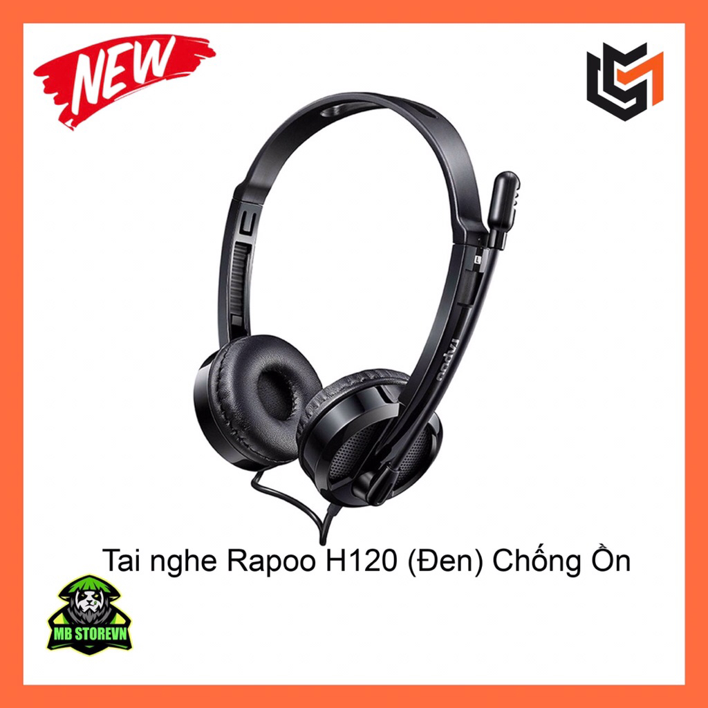 Tai nghe Rapoo H120 (Đen) - Jack USB - Chống Ồn Thụ Động - Mới - Chính Hãng