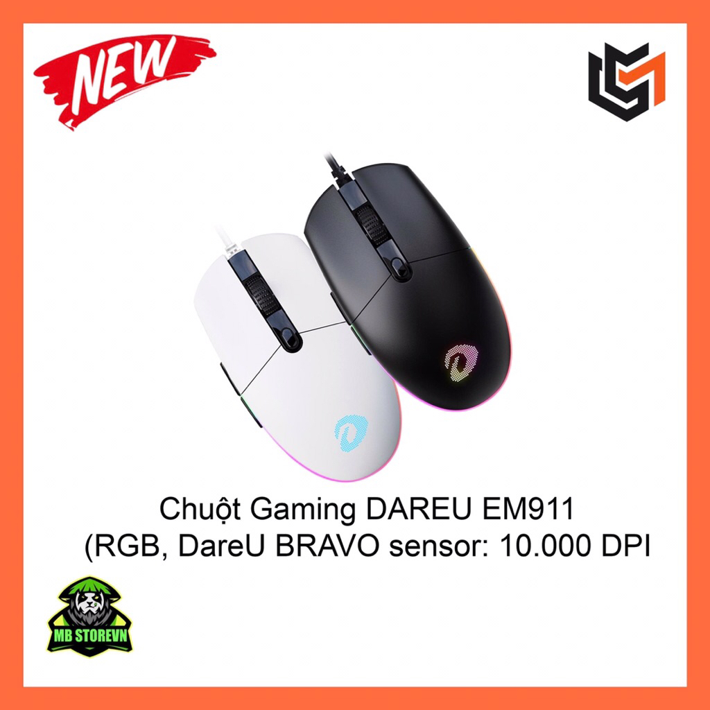 CHUỘT GAMING CÓ DÂY DAREU DAREU EM911 BLACK - Mới - Chính Hãng