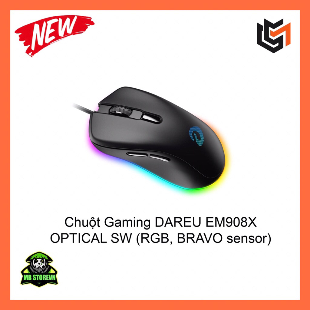 CHUỘT GAMING CÓ DÂY DAREU EM908X RGB - Mới - Chính Hãng