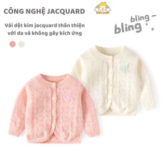  Áo khoác trẻ em Áo Choàng Cardigan đính bướm thêu Áo len dệt kim thu đông chống nắng mưa nhẹ cho bé đi học chơi Đà Lạt 