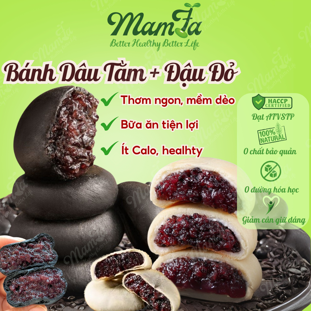 Combo Bánh Gạo Lứt Đậu Đỏ Và Dâu Tằm Ít Đường Mamfa, Bánh Gạo Lứt Thơm Mềm Ít Calo Ăn Kiêng Giảm Cân Healthy
