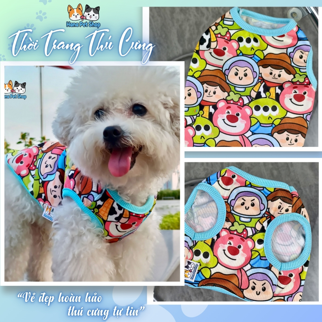 Áo thun cho thú cưng vải thun gân co giãn họa tiết cao bồi
