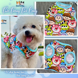 Áo thun cho thú cưng vải thun gân co giãn họa tiết cao bồi