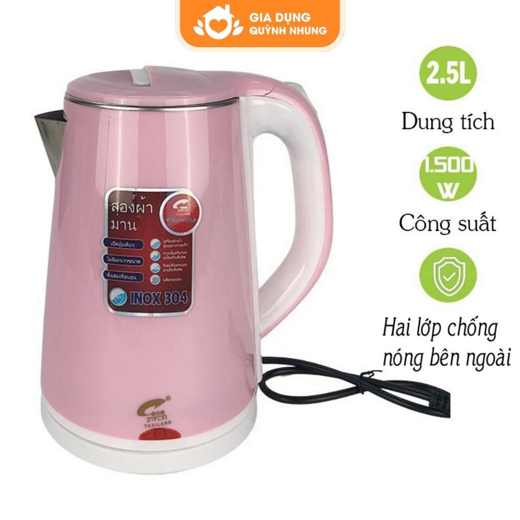 Ấm Siêu Tốc Thái Lan, Tốc Độ Đun Sôi Cực Nhanh, Vệ Sinh Dễ Dàng, Công Nghệ INVERTER Tiết Kiệm Điện Năng, Dung Tích 2,5L