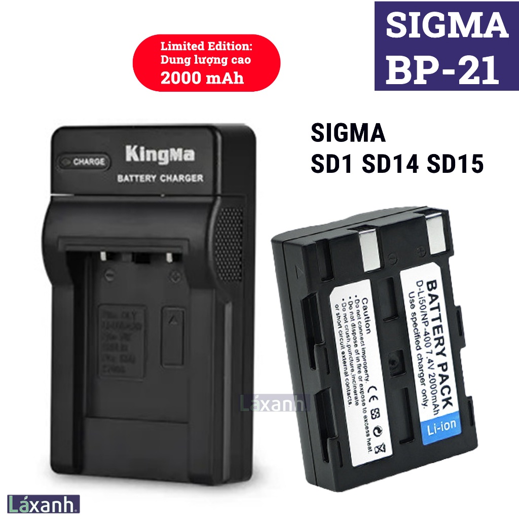 Sigma BP-21 | Pin và Sạc máy ảnh Sigma BP21 SD1 SD14 SD15 dli50 sigma bp21