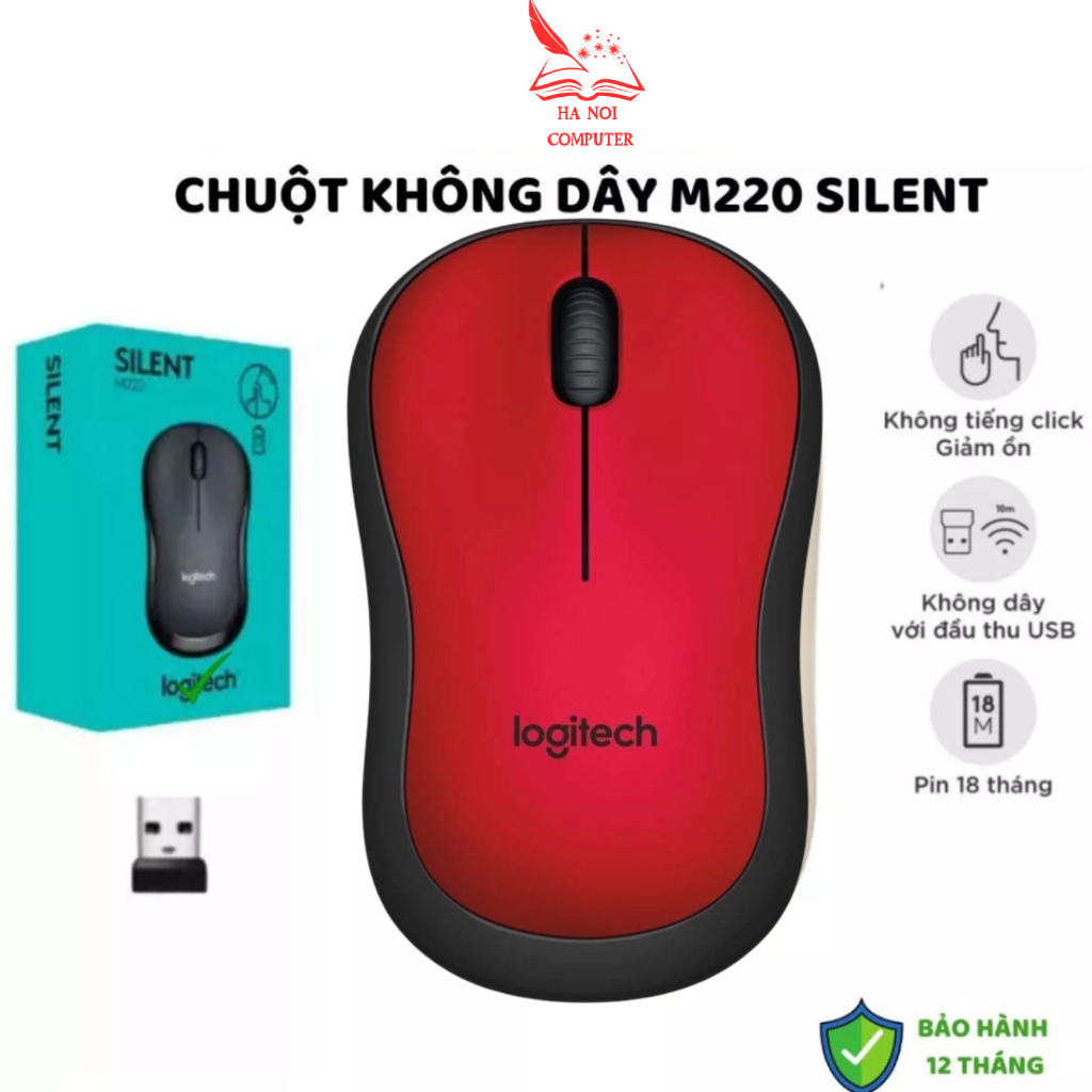 Chuột Không Dây Logitec M220 Silent Aphavin - Giảm Ồn 90%, USB, Tặng Pin, Phù Hợp PC/Laptop BH 1 Năm | BigBuy360 - bigbuy360.vn
