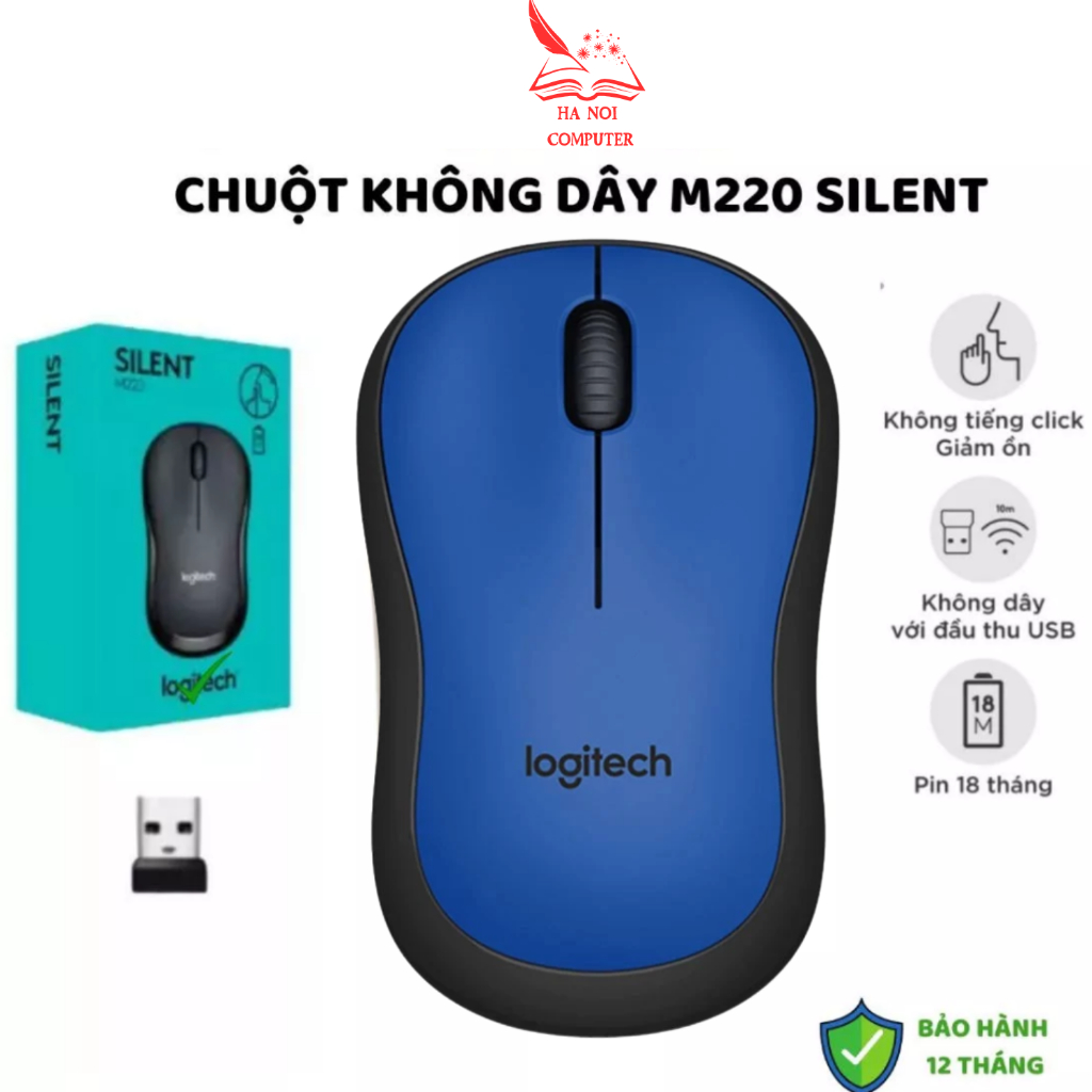 Chuột Không Dây Logitec M220 Silent Aphavin - Giảm Ồn 90%, USB, Tặng Pin, Phù Hợp PC/Laptop BH 1 Năm | BigBuy360 - bigbuy360.vn