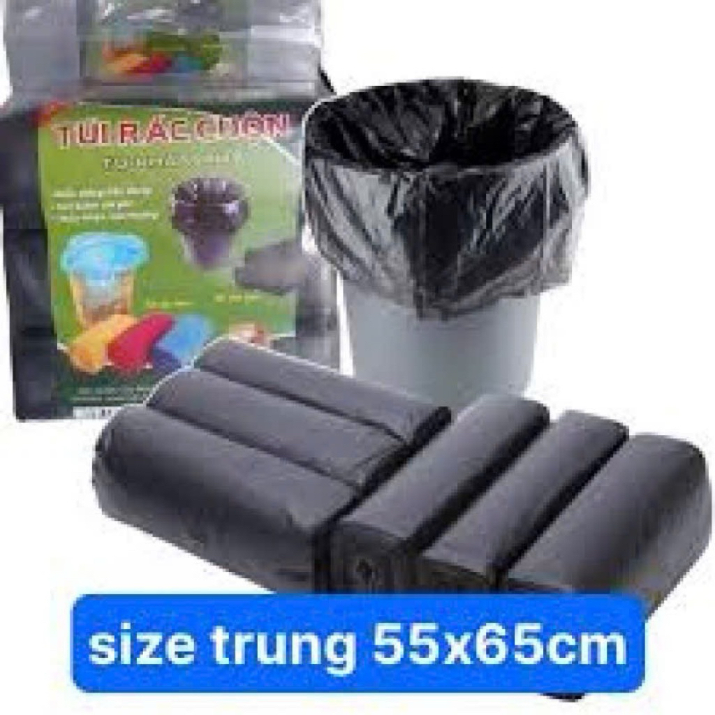 Túi rác cuộn , túi rác tự phân huỷ siêu tiết kiệm size trung 55x65cm