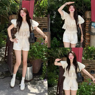   TƠ MỎNG-CÓ LÓT  Áo babydoll voan tơ tay bồng layer bèo "CHẤM BI" IU TOP Kenco clothing 