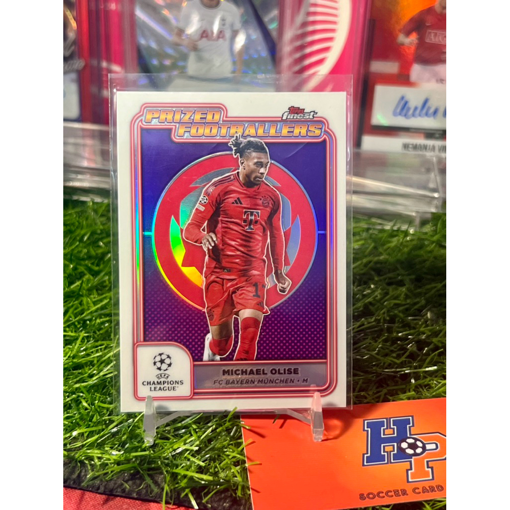 Thẻ bóng đá Michael Olise Prized Footballer Topps Chrome Finest UCL 2024/25