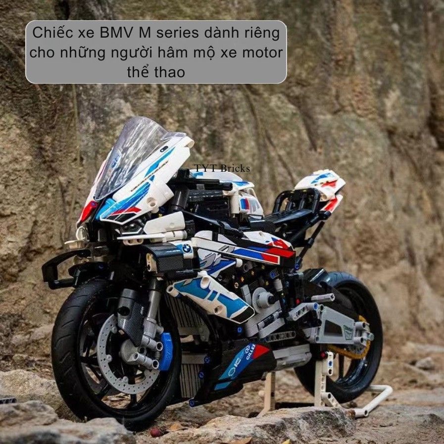 TECHNIC Đồ Chơi Lắp Ráp Xe Motor Thể Thao BMV M1000RR tỉ lệ1:5, 1920pcs, Chất lượng Cao, có Bảo Hành