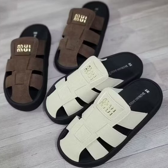 Dép Rọ Da lộn MM, cá tính, chân quai có khâu chỉ, đế nhẹ, 2 phiên bản:cao 5cm và 2cm, dễ phối đồ, ch