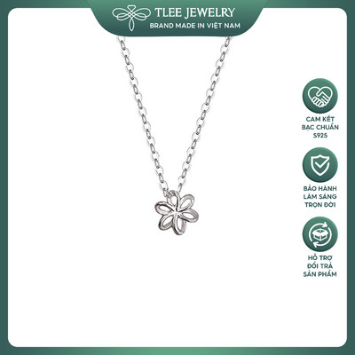 Dây chuyền bạc nữ TLEE hoa xoắn 6 cánh viền trơn TLEE JEWELRY D0408