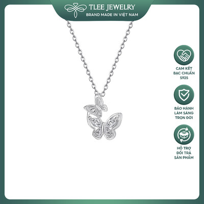 Dây chuyền bạc nữ  TLEE S925 uyên ương hồ điệp gắn kết  đính đá sang trọng cao cấp TLEE JEWELRY D0423
