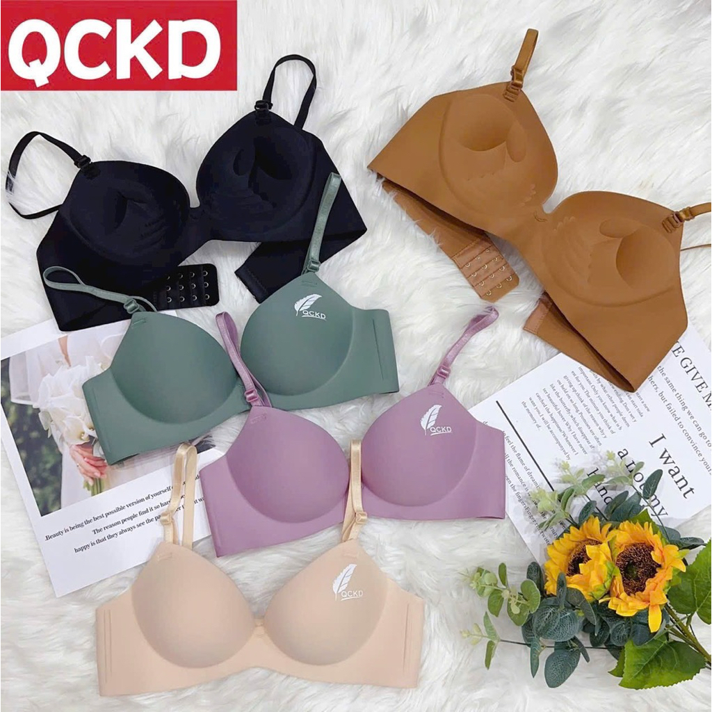 Combo 3 Áo Lót Ngực Su Đúc - Không Gọng - Đệm Bàn Tay 3.5cm - Hoạ Tiết Lá/Lông Vũ - A01