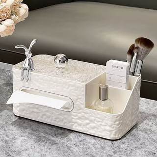  Hộp đựng giấy ăn nắp trong suốt thiết kế ngăn đựng điều khiển và vật dụng nhỏ đặt bàn decor sang trọng 
