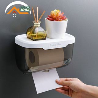  Hộp Đựng Giấy Vệ Sinh TissueBox Tiện Dụng Chống Nước Giá Treo Giấy Vệ Sinh Dán Tường Kèm Kệ Để Đồ Thông Minh 