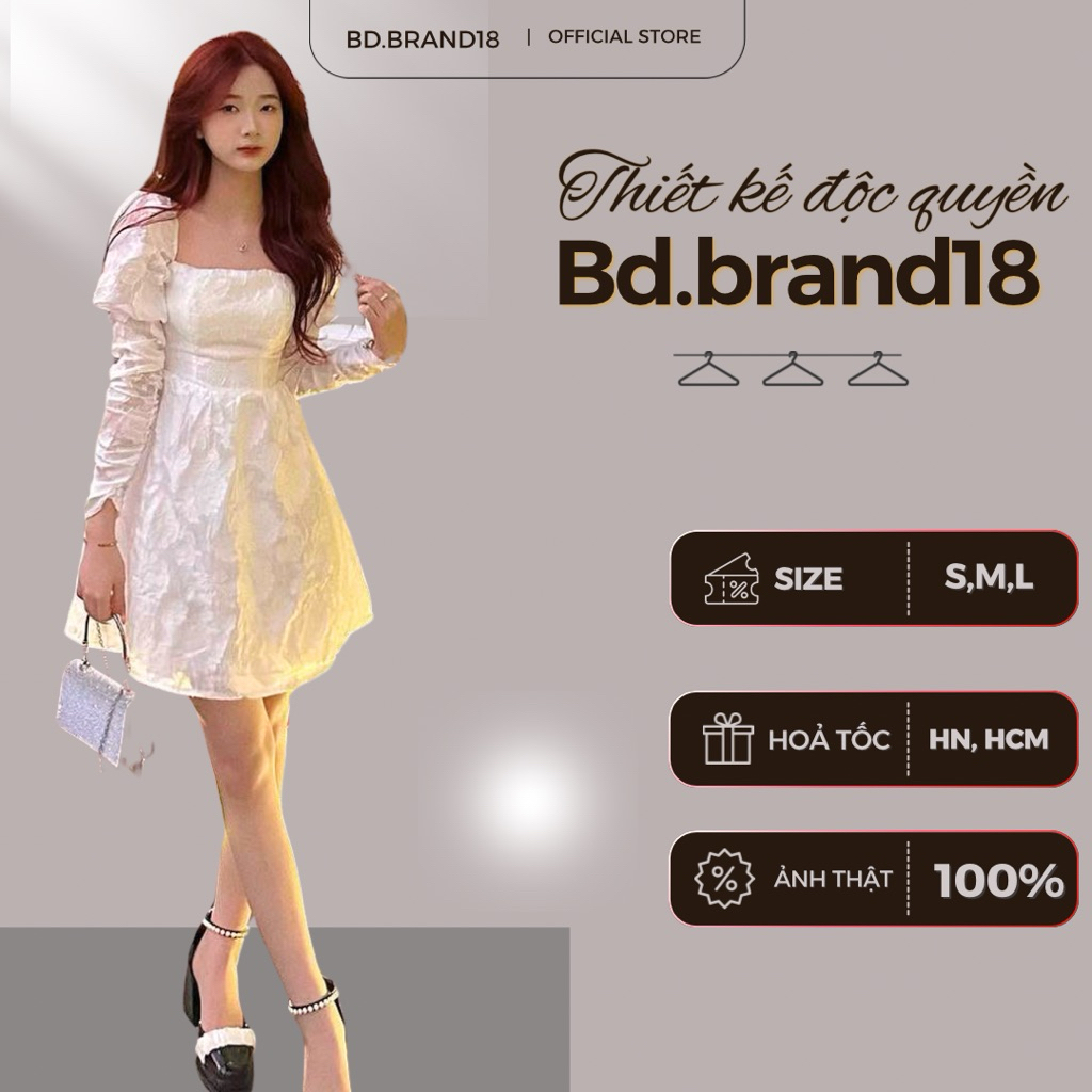 [ ẢNH THẬT][DESIGNED BY BD.BRAND ]- ĐẦM TRẮNG TAY PHỒNG - VÁY TRẮNG ĐI TIỆC CƯỚI SINH NHẬT KỶ YẾU DỄ THƯƠNG CÔNG CHÚA