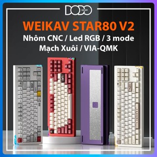 Kit bàn phím cơ Star80 v2 size TKL vỏ nhôm CNC led RGB mạch xuôi hotswap 5 pin kit bàn phím cơ Star80v2 DoDo Gear