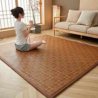 Đệm Chiếu Mây Điều Hòa Mát Lạnh, Dạng Thảm Xuất Nhật Có Lớp Lót Chống Trơn Trượt Đa Năng