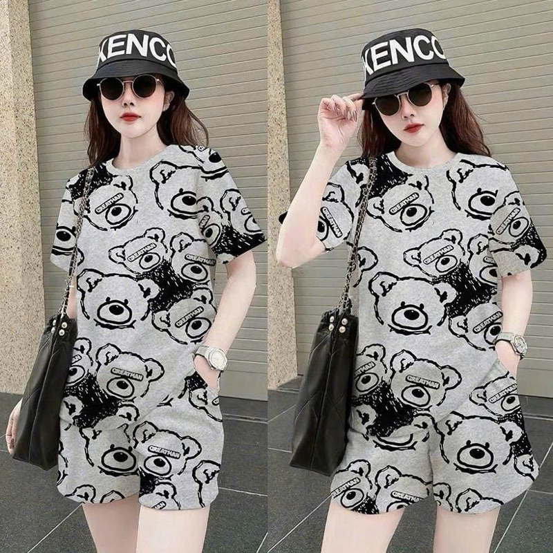 BỘ SHORT THUN  3D HT IN GẤU