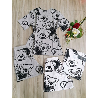 BỘ SHORT THUN  3D HT IN GẤU