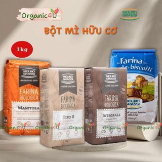  Bột Mì Hữu Cơ MOLINO GRASSI Bột Làm Bánh Manitoba Cake Đa Dụng Nguyên Cám 1kg 