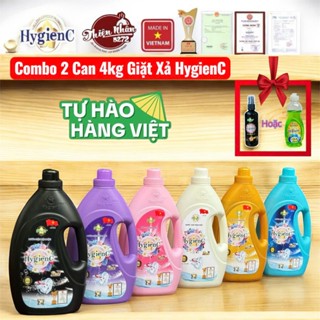  Combo 2 Can Nước Giặt Xả HygienC Việt Nam 2in1 Can 2kg -  Tặng Kèm 1 Chai Nước Rửa Chén  