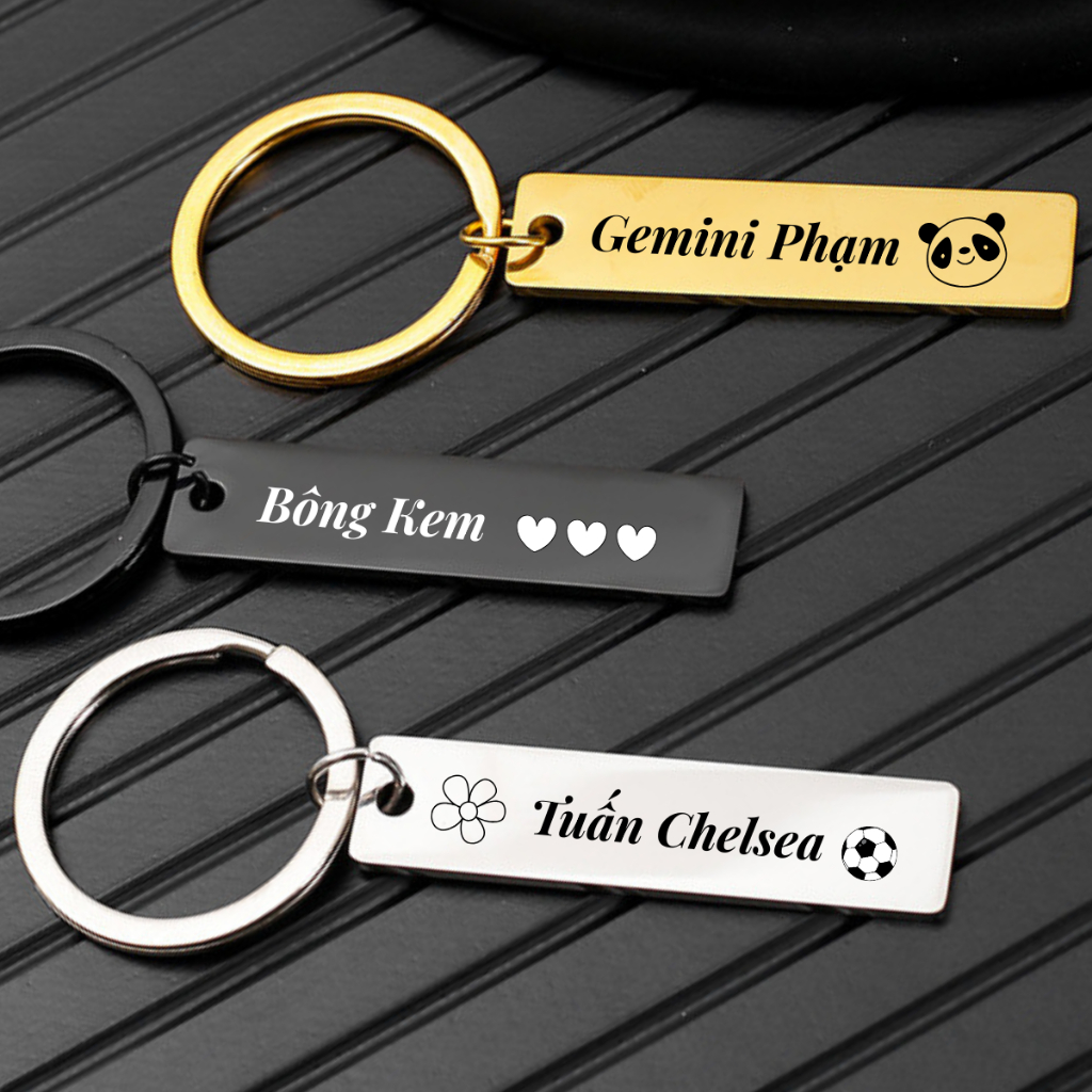 Móc tag chìa khoá,khắc tên miễn phí móc khoá độc, chất liệu thép không gỉ, cá nhân hoá và đánh dấu nội dung theo yêu cầu