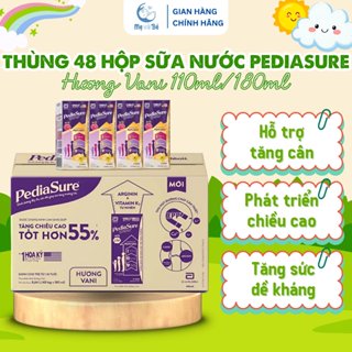 [CH MẸ VÀ BÉ – PediaSure] Thùng 48 Hộp Sữa Nước PediaSure Vani 110ml/180ml – Tăng Cân, Phát Triển Chiều Cao