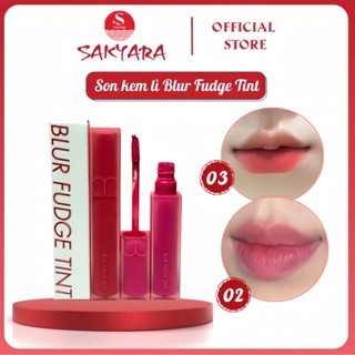 Son kem lì Romand Blur Fudge Tint 5g Hàn Quốc chất son mềm mịn bám đều lâu trôi 03 Musky Cam đỏ gạch, Màu 04 Rad