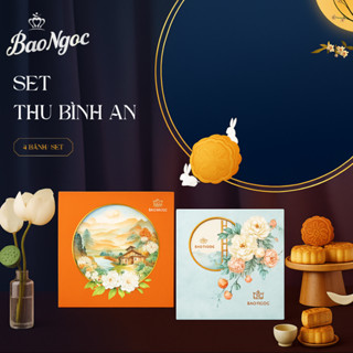   Bảo Ngọc  Set Thu Bình An -Hộp 4 bánh trung thu quà biếu trung thu thắp hương quà tặng ý nghĩa 