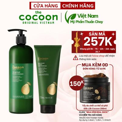 Bộ dầu gội bưởi Pomelo Cocoon 500ml (Dạng Chai) + Dầu xả bưởi Pomelo Cocoon 310ml (Dạng tuýp)