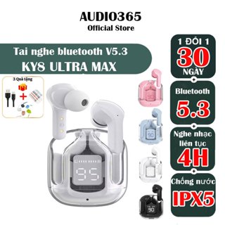 Tai nghe không dây KY8 Ultra Max bản quốc tế, cảm ứng, chống nước IPX7 - Audio365