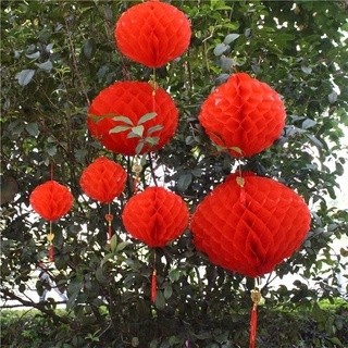 Đèn Lồng Trang Trí Tết Nilon Đỏ Siêu Dày Chống Nước - nhiều size nhiều màu MARSS078