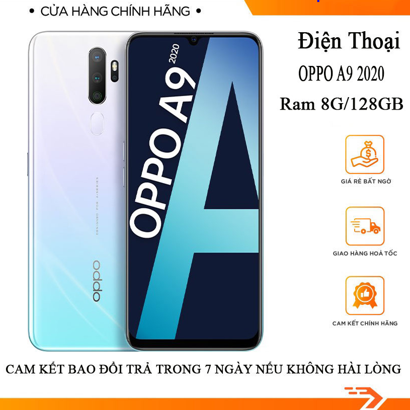 Điện thoại Oppo A9 2020 Ram 8G/128GB máy chính hãng máy qua sự dụng còn mới 99% zin đẹp full chức nă