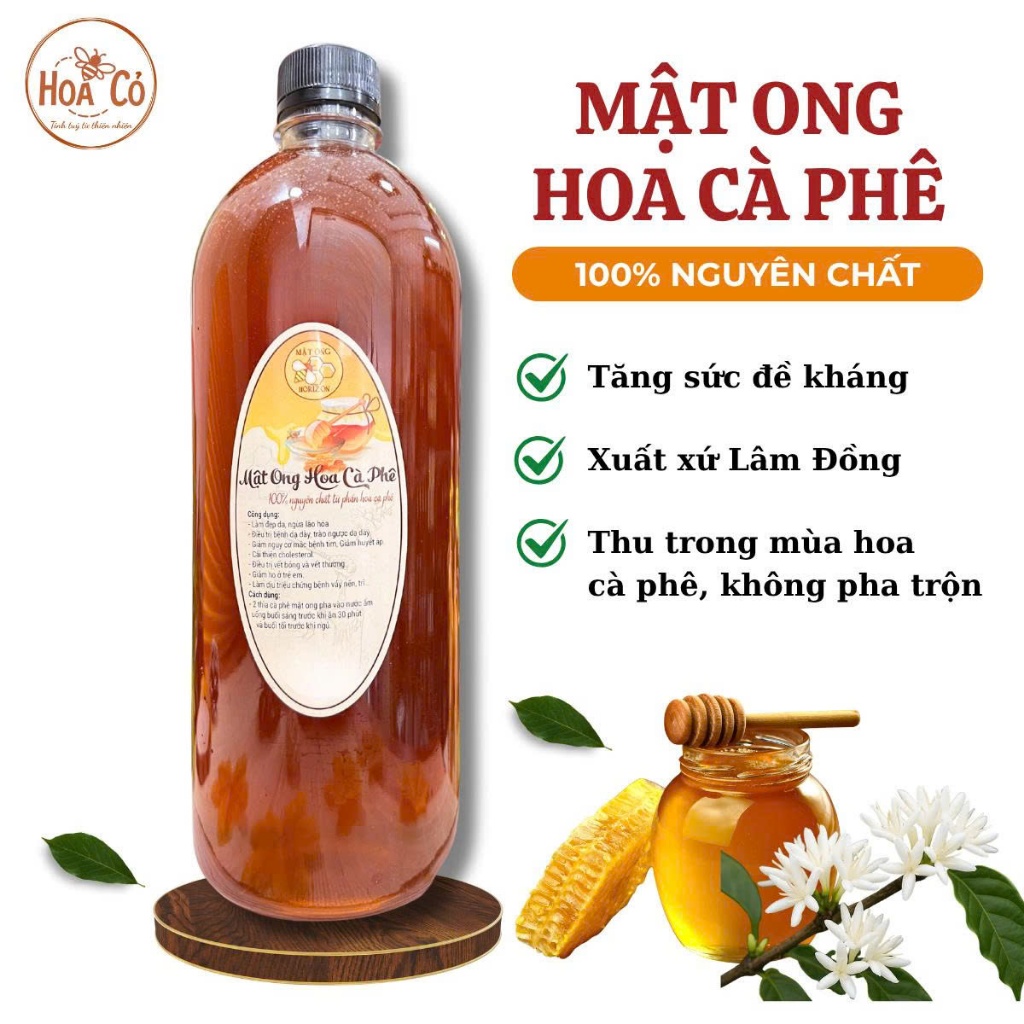 Mật ong hoa cà phê nguyên chất Lâm Đồng, ngon chuẩn, không lo xuống màu (không phải hàng trôi nổi)