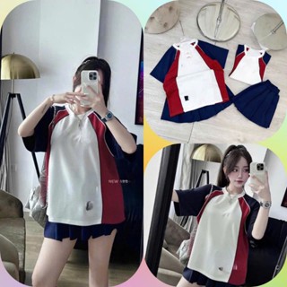 Set Đồ Thể Thao Nữ Áo PSG Phối Quần Váy Xanh Navy – Form Rộng Cá Tính, Năng Động