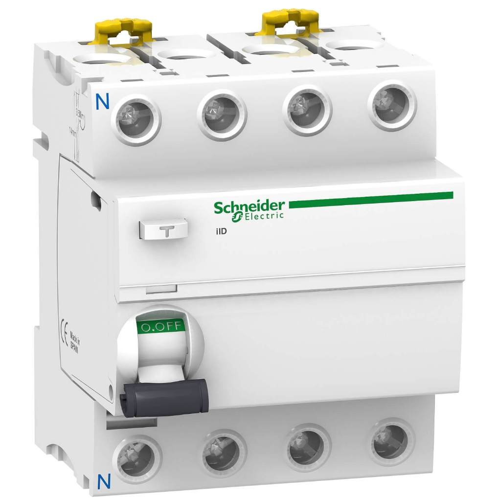 Cầu dao chống dòng rò RCCB 4P 100mA Acti9 iID - Schneider Electric - A9R12440 A9R12463