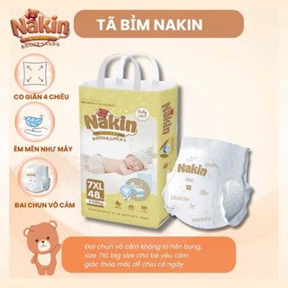 Tã bỉm Nakin size quần siêu đại từ M đến 7XL mềm mại, thấm hút, co dãn 4 chiều 48- 50 miếng/ bịch