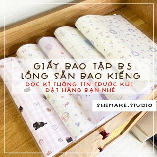 [đọc kĩ thông tin ákk] Giấy bao tập B5 (175x250mm), lồng sẵn bao kiếng, không kèm nhãn vở Shemake