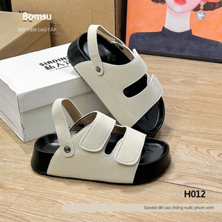 Dép Sandal nữ đế cao H012 quai mịn bản xịn đi học đi chơi - Dép quai hậu nữ hot trend tôn dáng