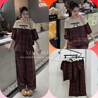 SET ĐỒ BỘ NỮ CARO TRỄ VAI PHỐI REN  – SUMMER 2025 🌸– FORM RỘNG DỄ THƯƠNG , MẶC Ở NHÀ ĐI CHƠI ĐỀU XINH