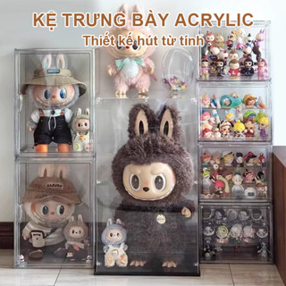 Hộp Nhựa Trong Suốt Trưng Bày Mô Hình Labubu,Hộp Mica Trong Suốt Chống Bụi Gia Đình,Hộp Đựng Figure Búp Bê Cao Cấp