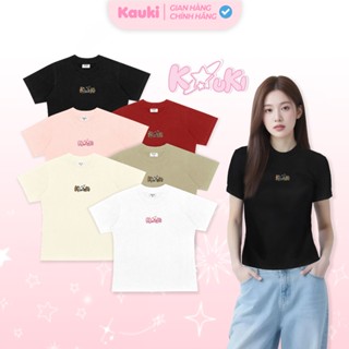 Áo Thun Nữ Babytee Thêu Chữ Kauki Ngôi Sao Xinh Xắn Form Tôn Dáng 2 Chiều Mặc 4 Mùa Dễ Thương BBT78