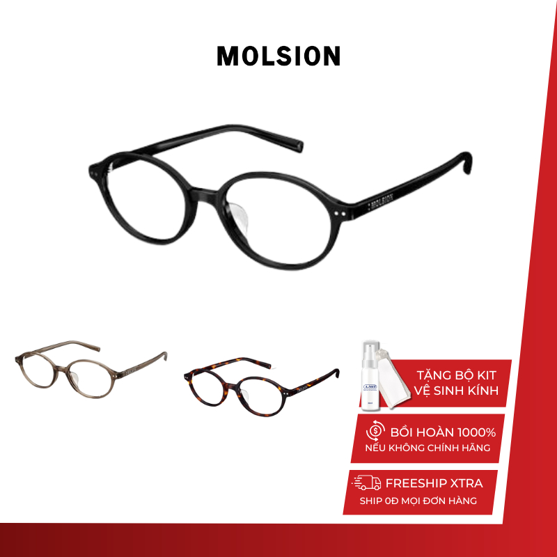 Gọng Kính Unisex Molsion MJ3107, Gọng Kính Cận Molsion Thời Trang Cao Cấp, Gọng Kính Oval Sang Trọng